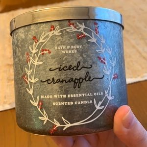Iced Cranapple Bath and Body Works 3 wick candle